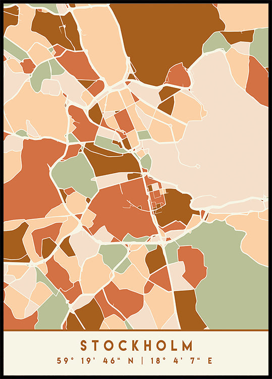 Czarny plakat z mapami odcieni ziemi 83