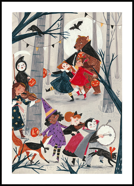 Plakat z paradą Halloween
