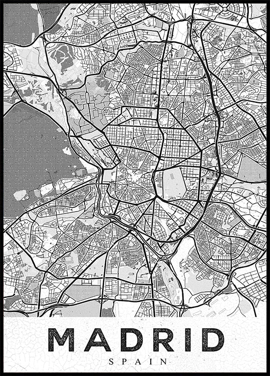 Madrid White Poster