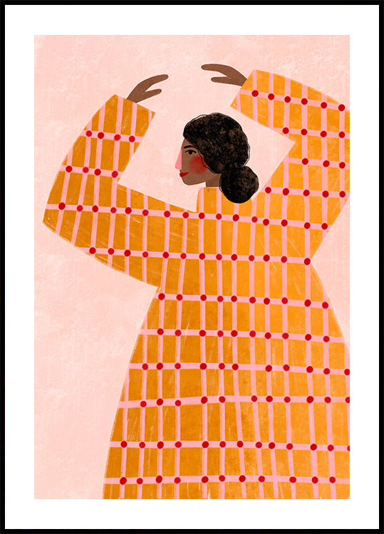 Plakat Kobieta w kraciastej sukience