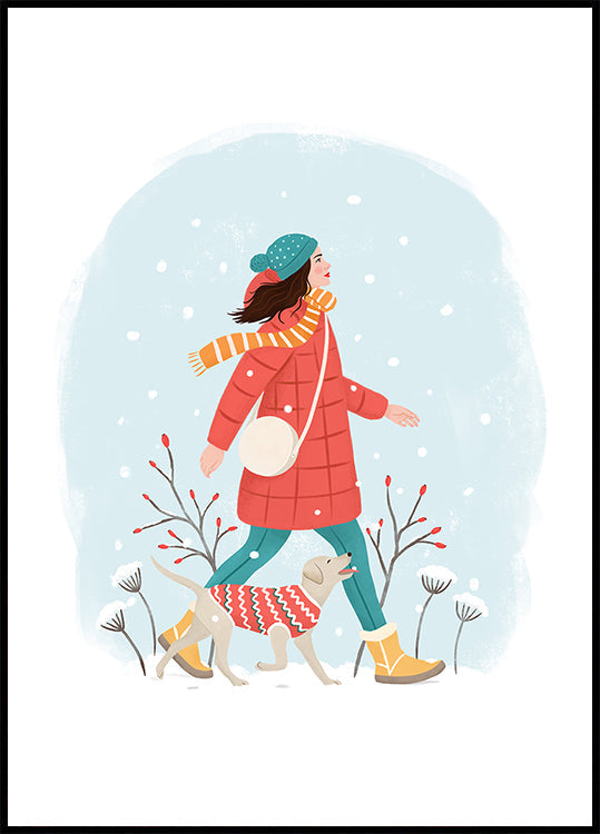 Plakat zimowego spaceru