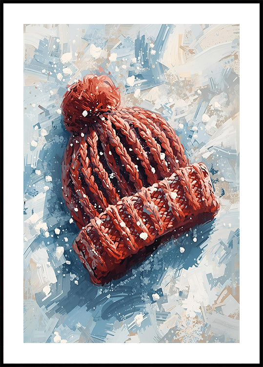 Plakat Mütze im Schnee