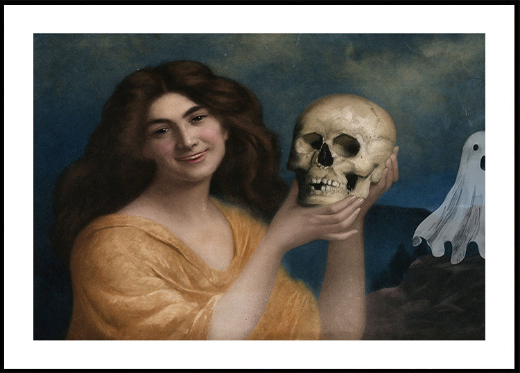 Plakat z kolażem malarskim na Halloween