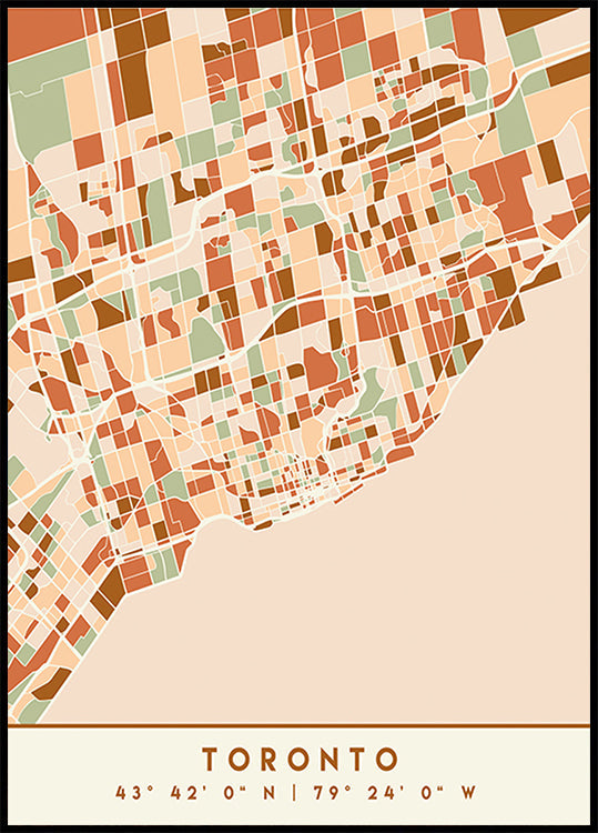 Black Maps Earth Tones 89 Plakat