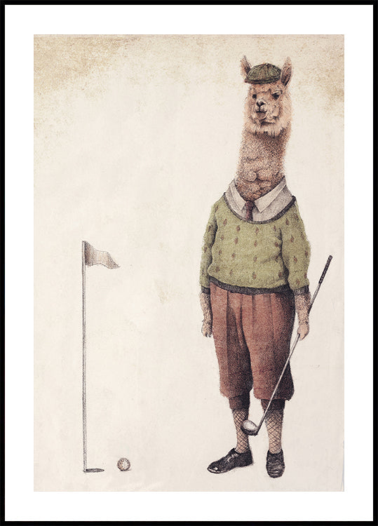 Plakat klubu golfowego Alpaca