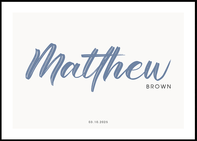 Imię dziecka spersonalizowany minimalistyczny plakat