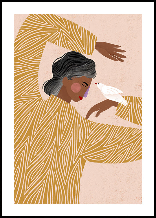 Plakat Kobieta z ptakiem