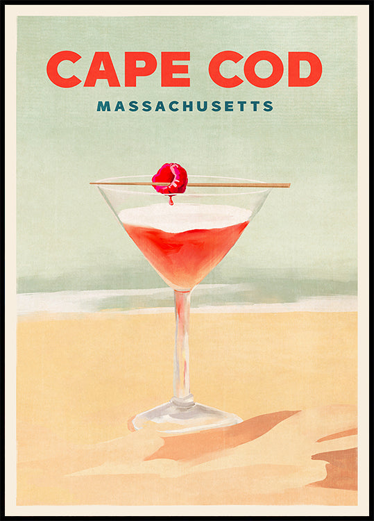 Wysoki plakat z koktajlem Cape Cod