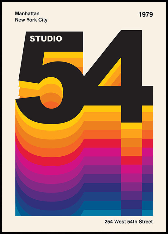 Plakat w stylu retro Studio 54