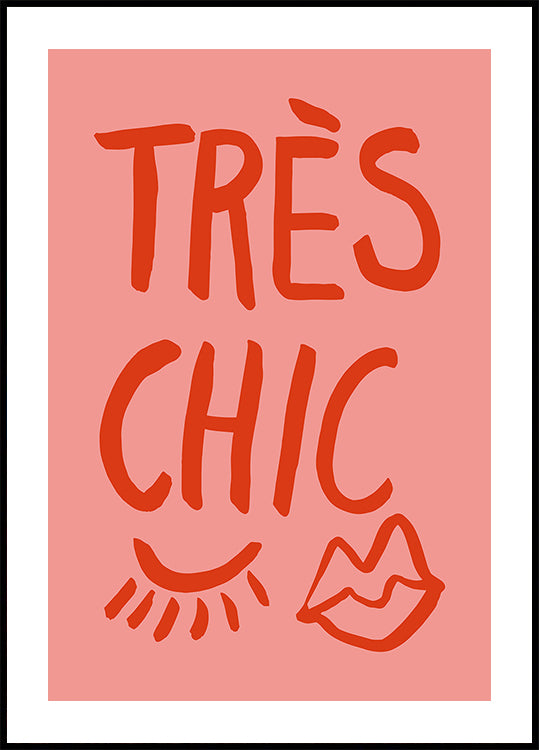 Różowy plakat Très Chic