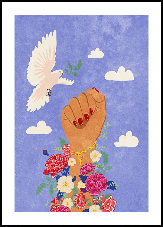 Plakat feministycznej pięści