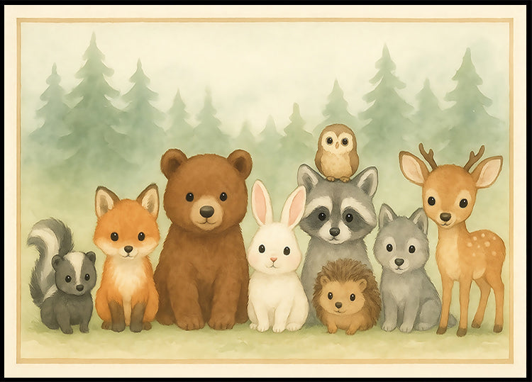 Cute forest animals No.2 Plakat
