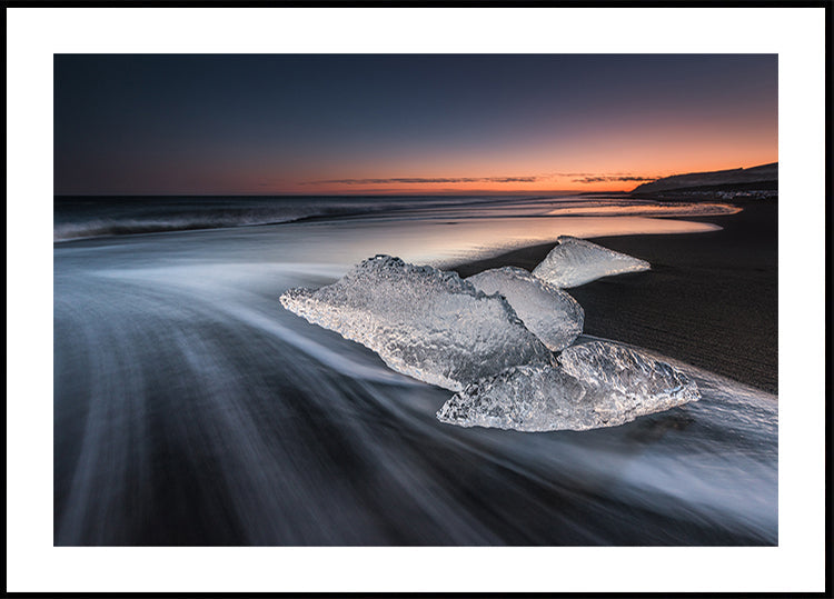 Plakat na kryształowej plaży