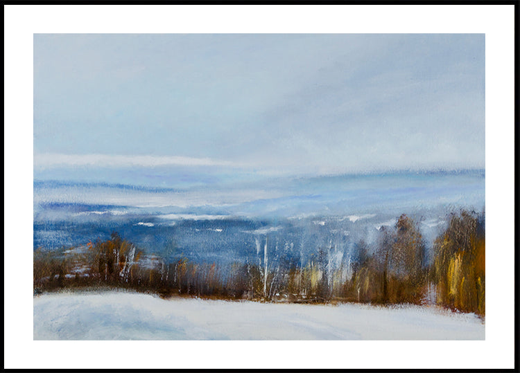 Plakat z widokiem na zimę