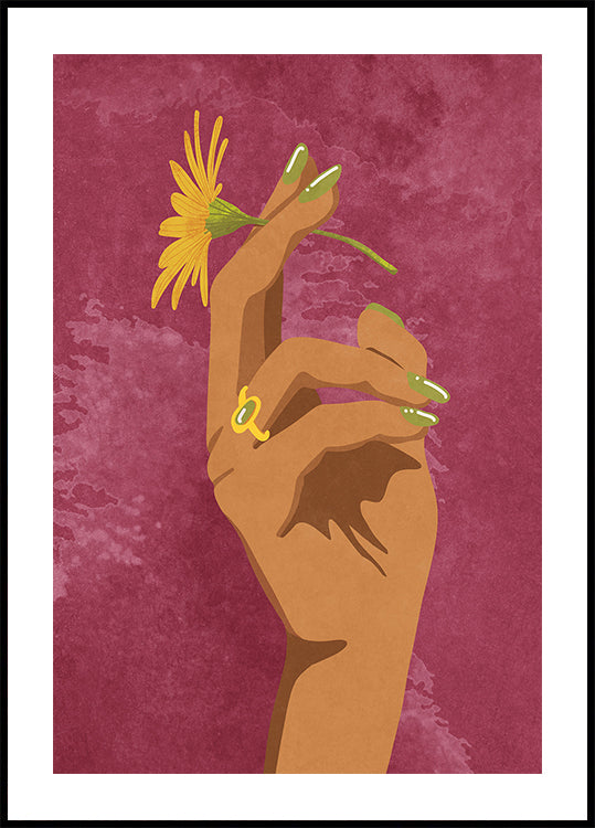 Plakat z kwiatami palenia