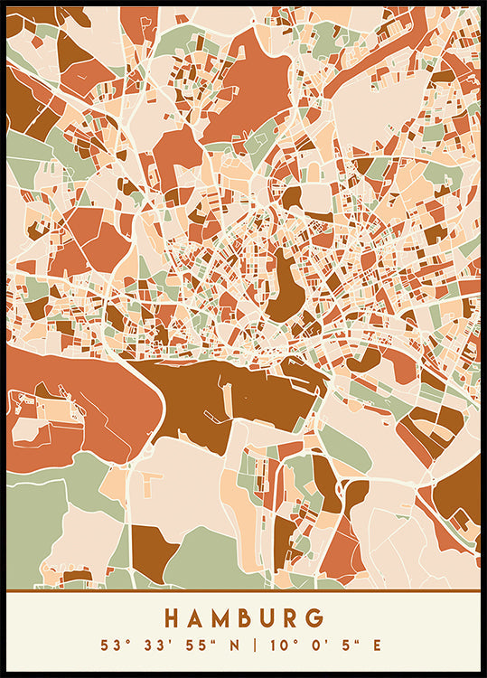 Czarny plakat z mapami odcieni ziemi 31