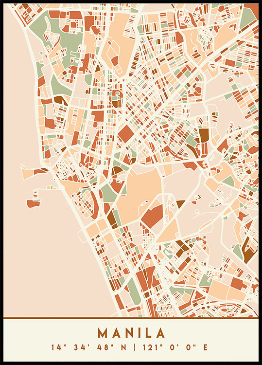 Czarny plakat z mapami odcieni ziemi 46