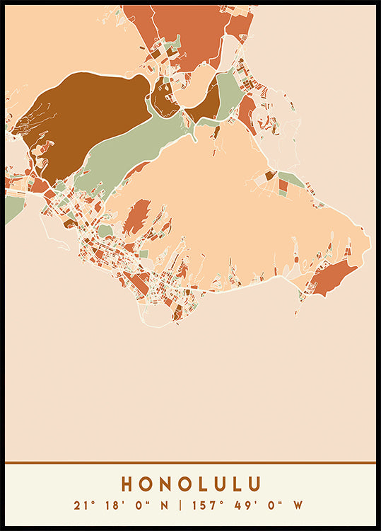 Czarny plakat z mapami odcieni ziemi 33