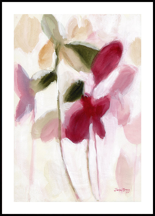 Plakat botaniczny w kolorze fioletu i złota