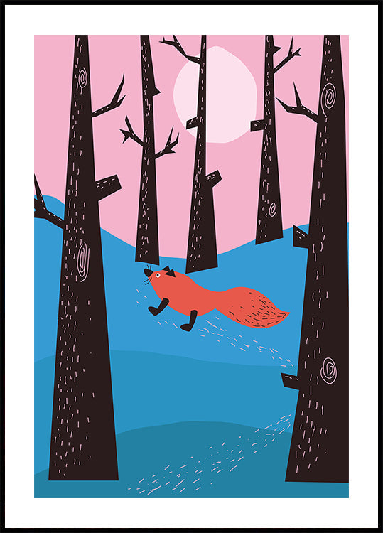 Plakat zimowego lisa