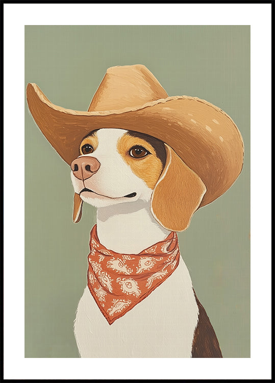 Plakat z psem kowbojskim beagle