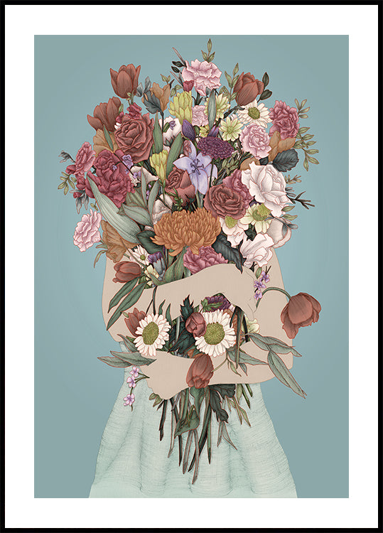 Zbieranie turkusowego dużego plakatu