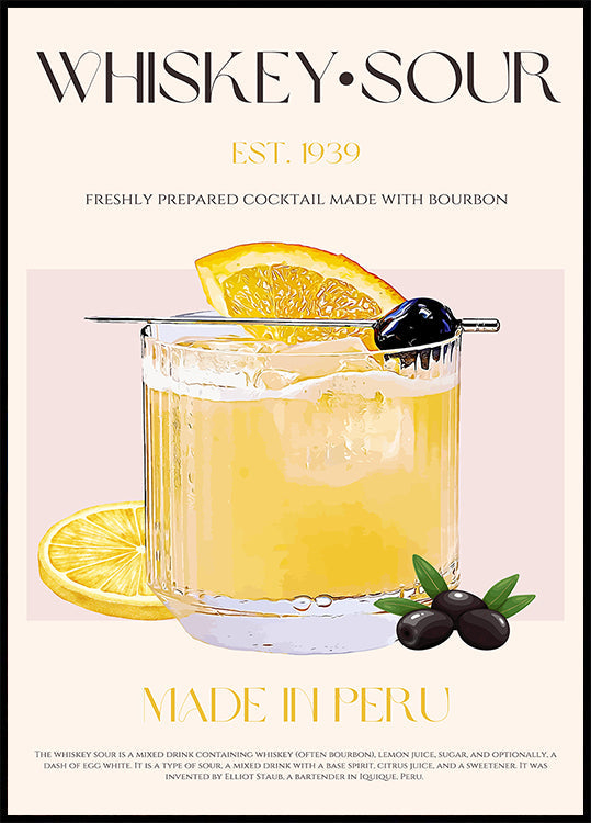 Plakat peruwiańskiej whisky Bliss