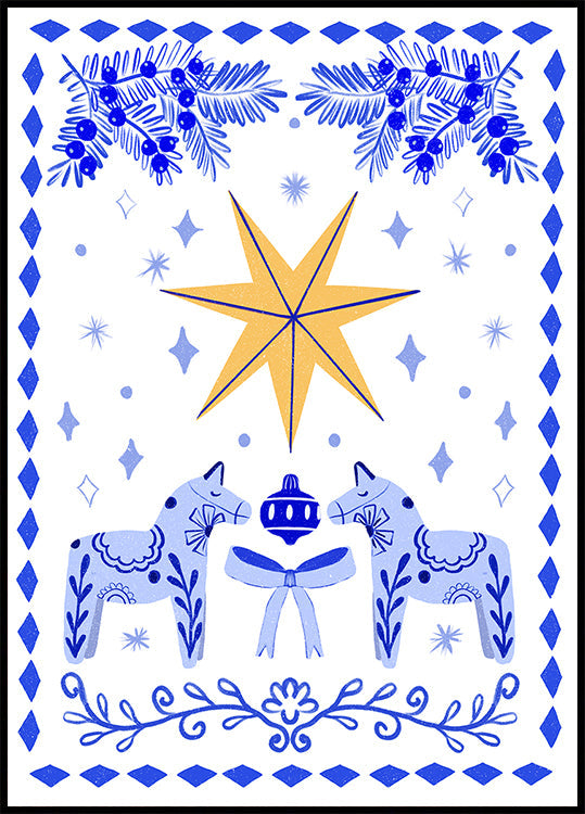 Plakat ludowy zimową gwiazdą