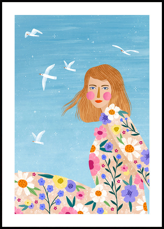 Plakat z kwiatową bryzą