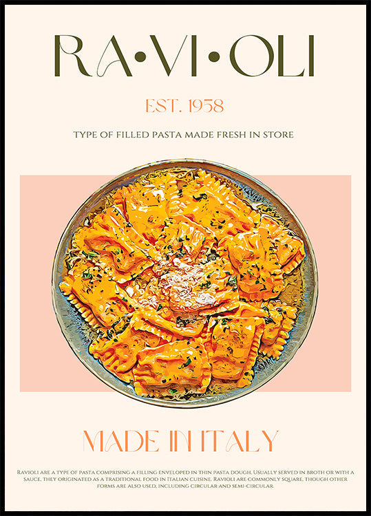 Plakat rozkoszy ravioli