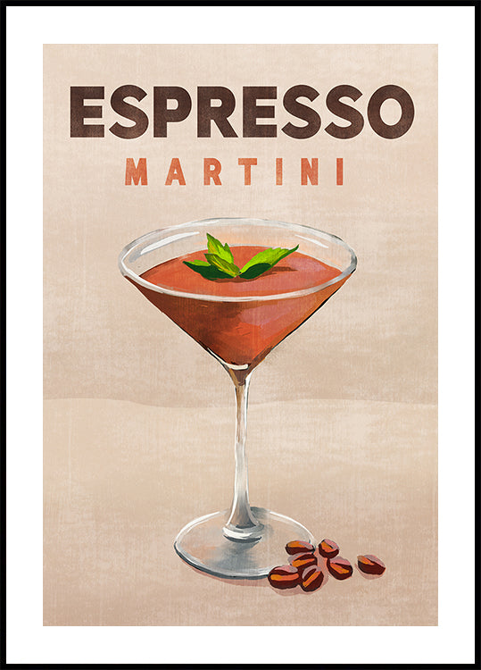 Plakat dekoracyjny baru koktajlowego Espresso Martini