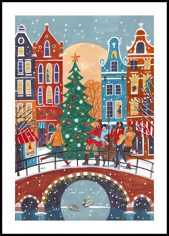 Plakat Opady śniegu w Amsterdamie