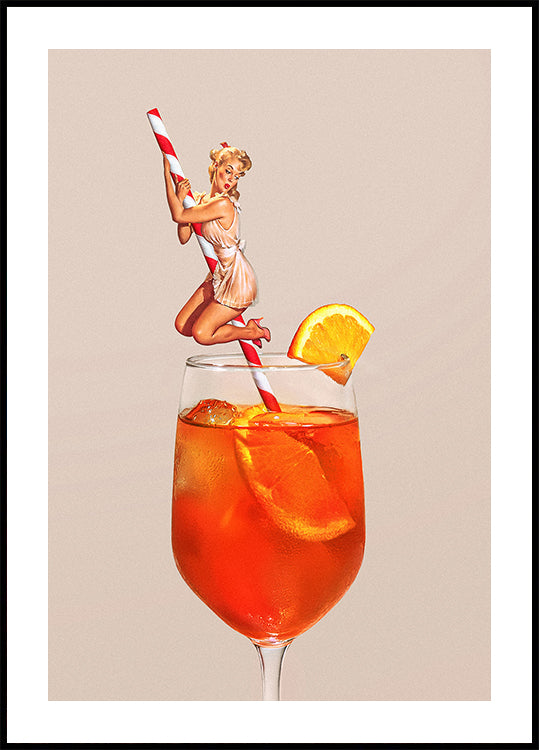 Plakat koktajlowy w stylu retro Spritz