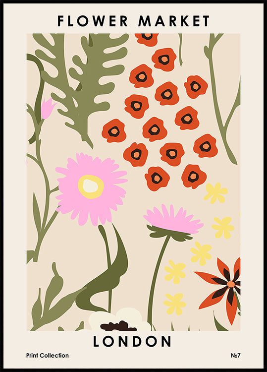 Plakat targu kwiatowego w Londynie