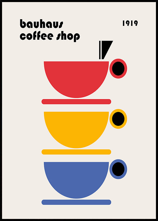 Minimalistyczny plakat kawowy Bauhaus