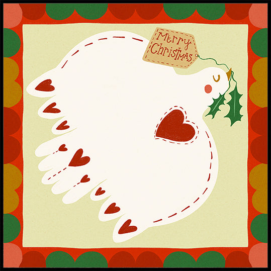 Merry Christmas Dove Festive Illustration Plakat