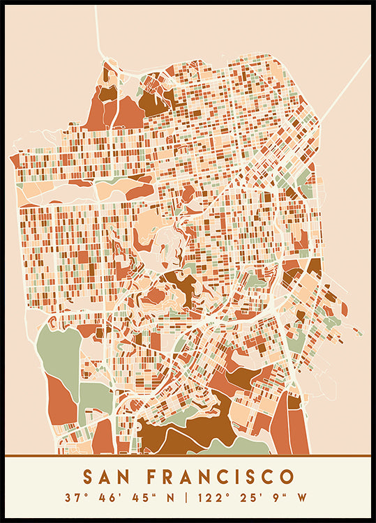 Czarny plakat z mapami odcieni ziemi 75