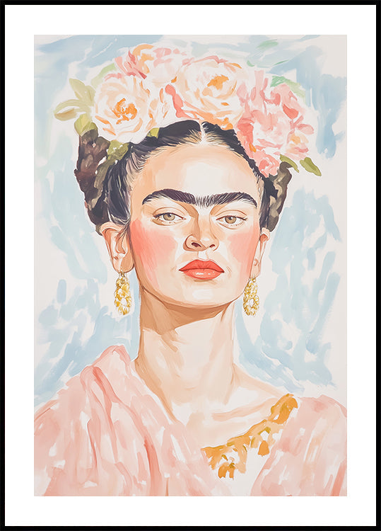 Plakat w pastelowych kolorach Frida