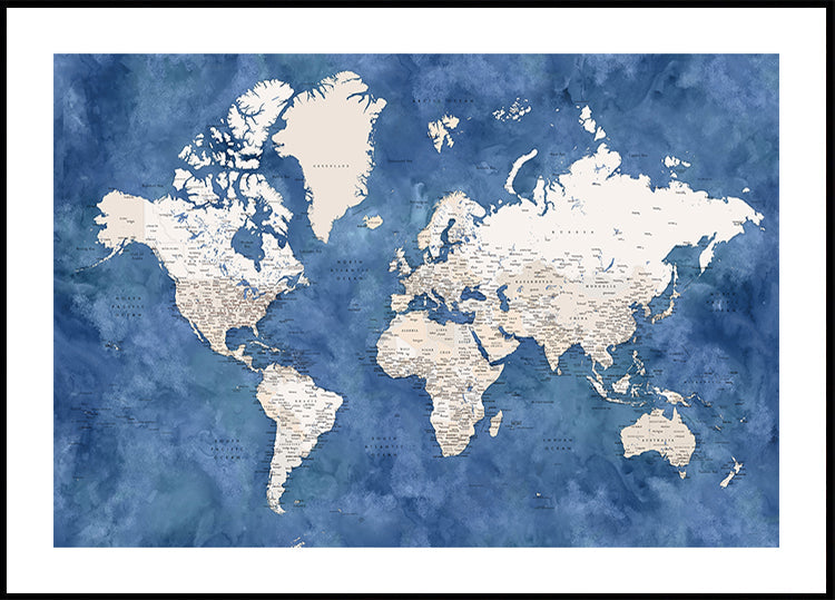 Szczegółowa mapa świata z miastami, Sabeen (NOWOŚĆ)