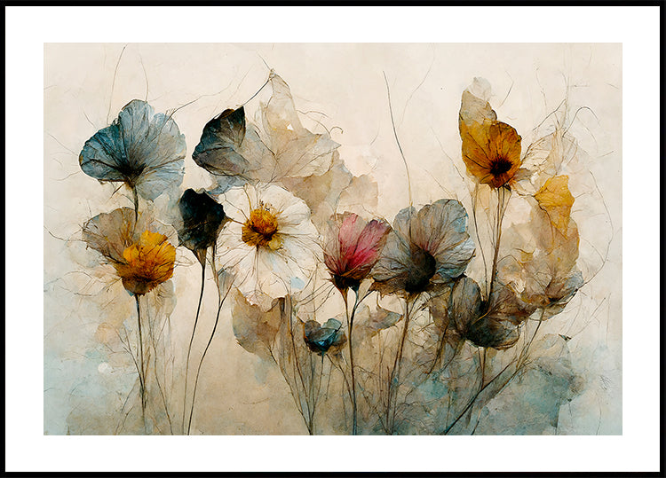 Plakat szepczących kwiatów