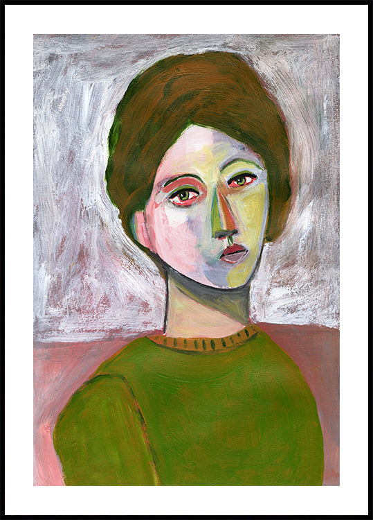 Kobieta w zielonym swetrze