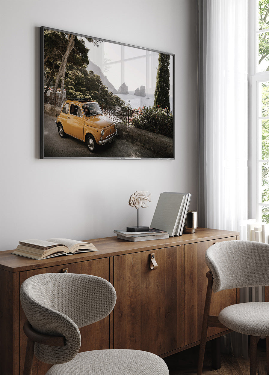 Little Orange Car in Capri Plakat - Posterbox.dk