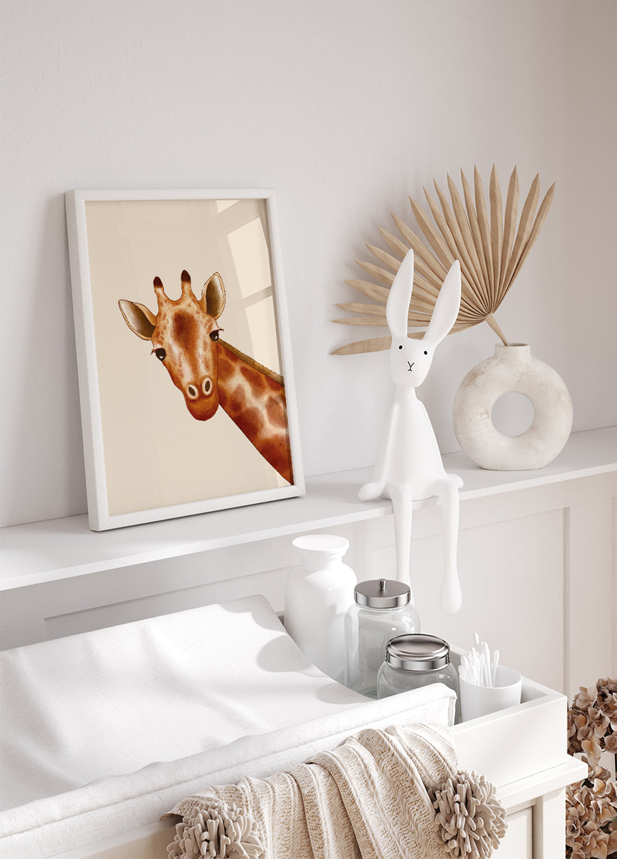 Peekaboo Giraffe Plakat - Posterbox.dk