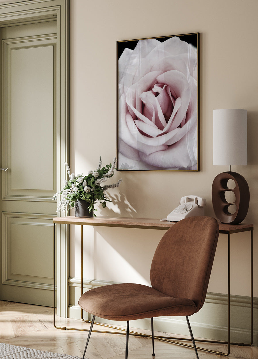 Pink Rose Plakat - Posterbox.dk