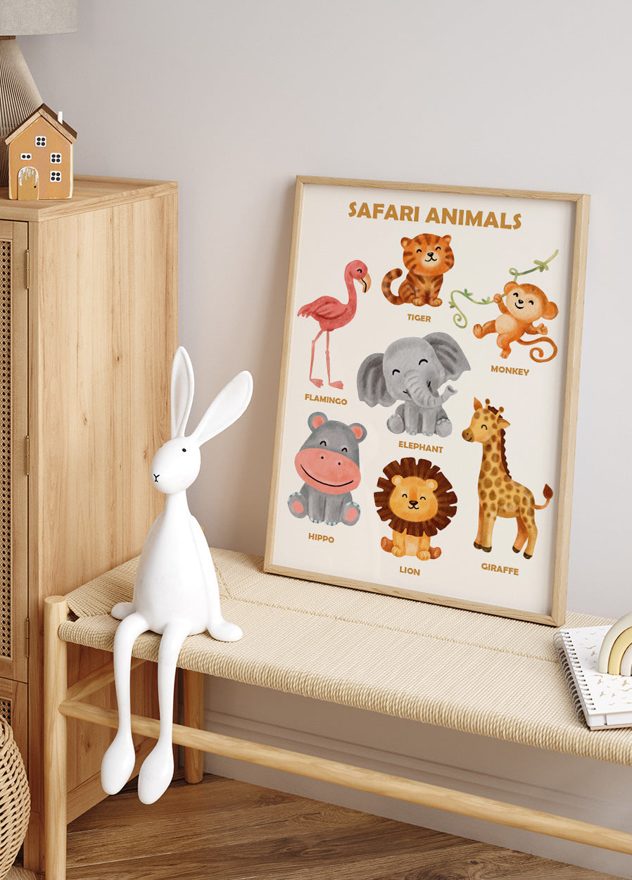 Safari Animals Plakat - Posterbox.dk
