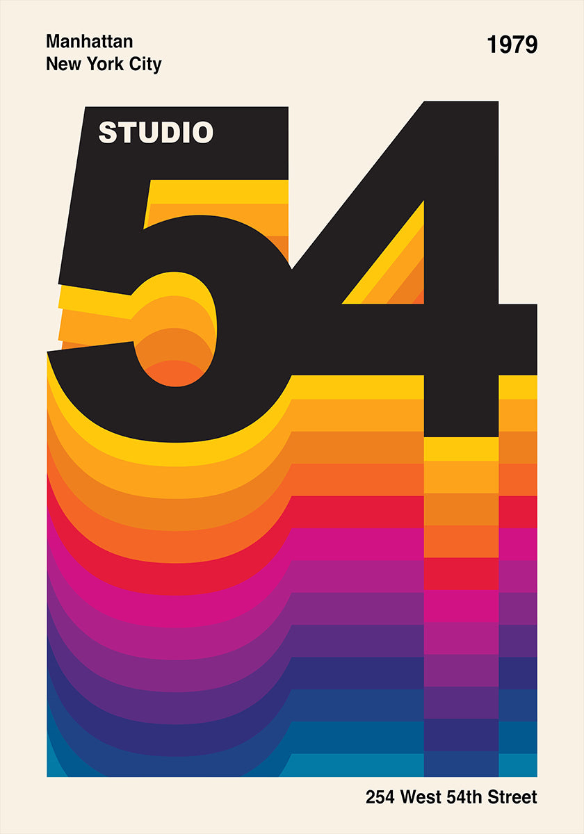 Plakat w stylu retro Studio 54