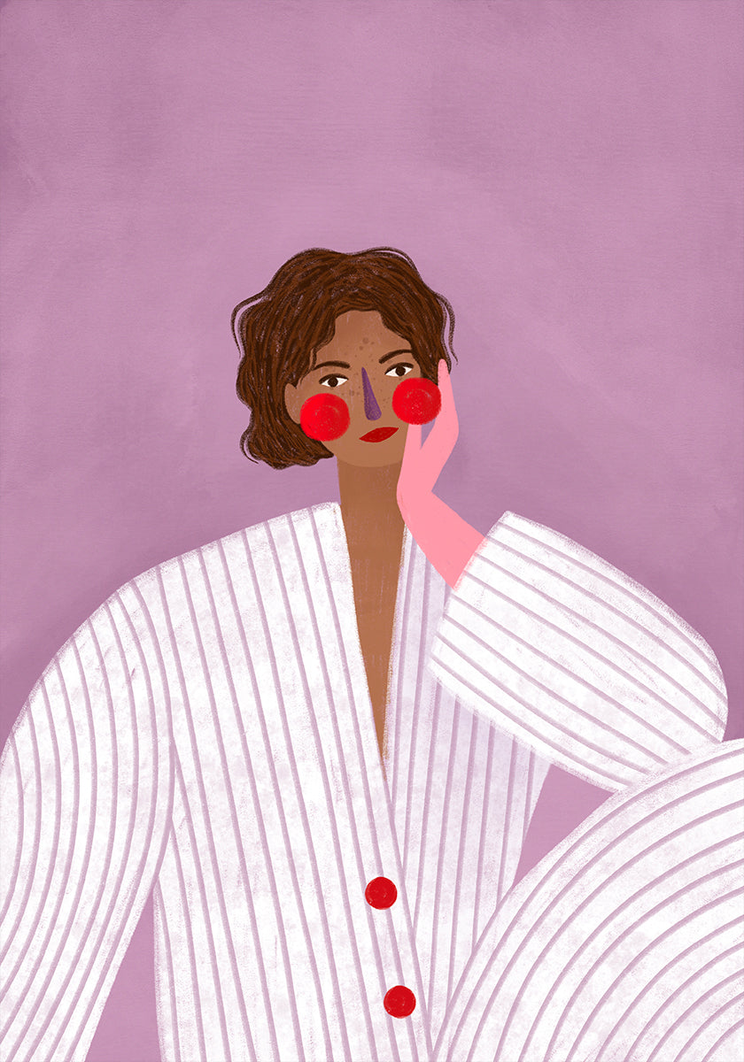 Plakat Kobieta w różowej rękawiczce