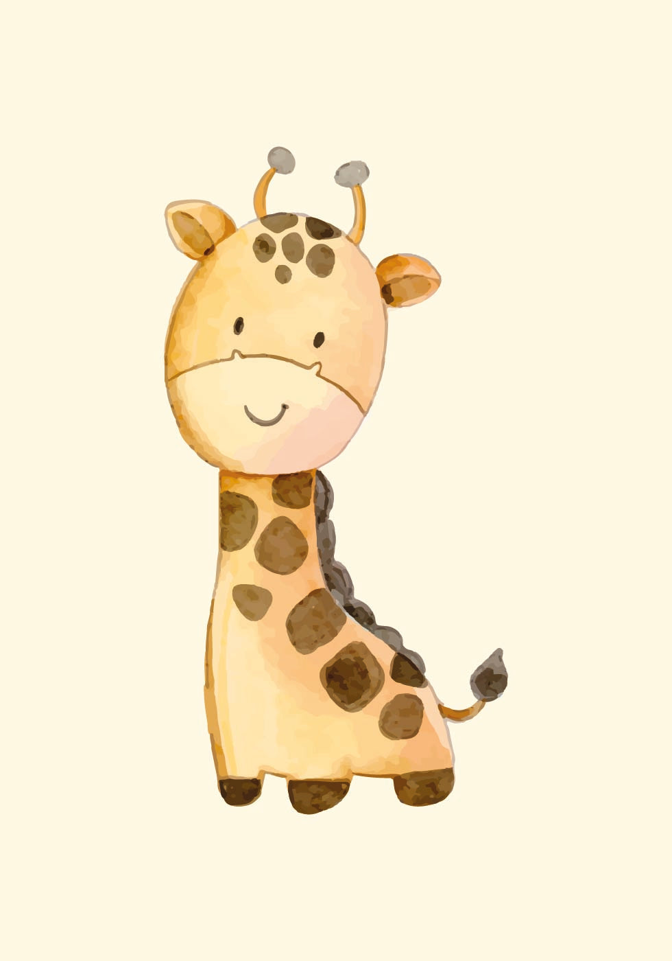 Watercolor Giraffe Plakat - Posterbox.dk