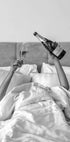 Woman Drinking Wine in Bed Plakat - Posterbox.dk