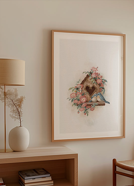 Bird House and Rose Plakat - Posterbox